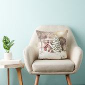 ヴィンテージクリスマスウィンターシーン クッション (椅子)