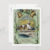 ヴィンテージクリスマスウィンターシーン シーズンポストカード (正面/裏面)