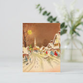 ヴィンテージクリスマスウィンタースノータウン シーズンポストカード (スタンド正面)