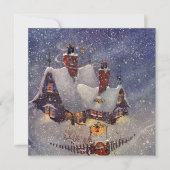 ヴィンテージクリスマスウィンタースノーパーティの招待状 招待状 (正面)