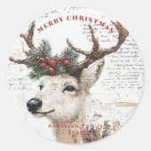 ヴィンテージクリスマスウィンタートインデナー ラウンドシール (正面)