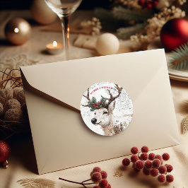 ヴィンテージクリスマスウィンタートインデナー ラウンドシール