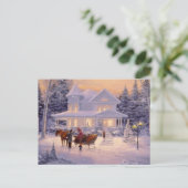 ヴィンテージクリスマスウィンターハウス シーズンポストカード (スタンド正面)