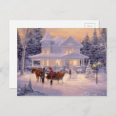 ヴィンテージクリスマスウィンターハウス シーズンポストカード (正面/裏面)