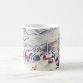 ヴィンテージクリスマスウィンタービレッジ雪景色 コーヒーマグカップ (中央)