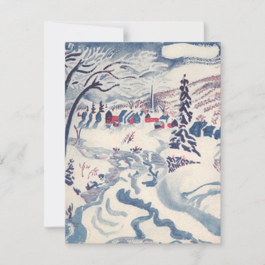 ヴィンテージクリスマスウィンタービレッジ雪景色 シーズンカード (正面)