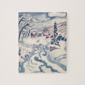 ヴィンテージクリスマスウィンタービレッジ雪景色 ジグソーパズル (縦)