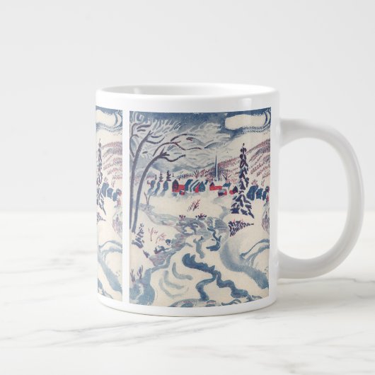 ヴィンテージクリスマスウィンタービレッジ雪景色 ジャンボコーヒーマグカップ (右)