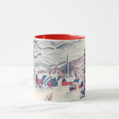 ヴィンテージクリスマスウィンタービレッジ雪景色 マグカップ (中央)