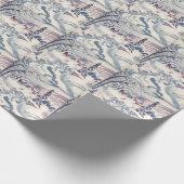 ヴィンテージクリスマスウィンタービレッジ雪景色 ラッピングペーパー (角)