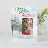 ヴィンテージクリスマスウィンターファミリーフォト名 シーズンカード (スタンド正面)