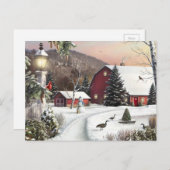 ヴィンテージクリスマスウィンターファーム シーズンポストカード (正面/裏面)