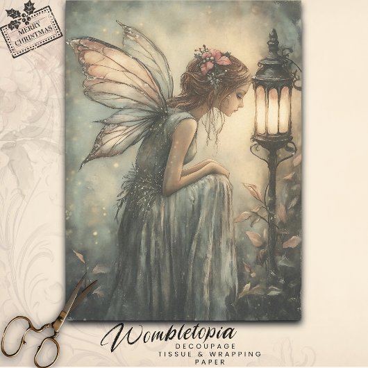 ヴィンテージクリスマスウィンターフェアリー&ランプデコページ 薄葉紙