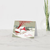 ヴィンテージクリスマスウィンターレッドバーン シーズンカード (正面)