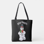 ヴィンテージクリスマスウィンター雪だるま トートバッグ (裏面)