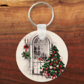 ヴィンテージクリスマスウィンドウキーチェーン キーホルダー (正面)