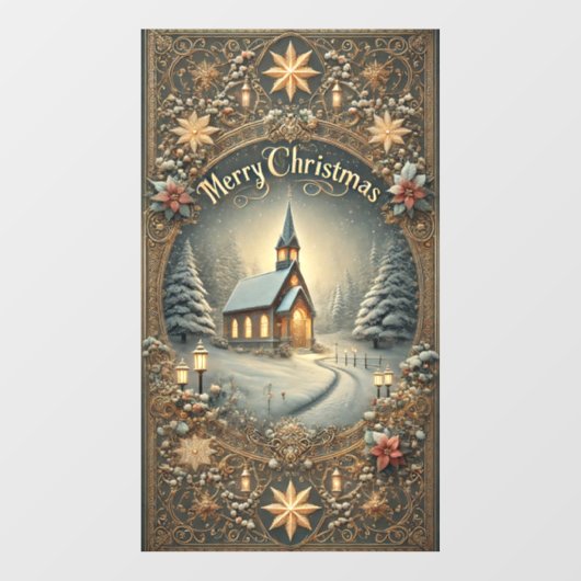 ヴィンテージクリスマスウィンドウ ウィンドウサイン (シート)