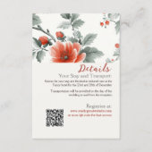 ヴィンテージクリスマスウェディングの詳細と行程 エンクロージャーカード (正面)