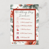 ヴィンテージクリスマスウェディングの詳細と進行表 エンクロージャーカード (裏面)