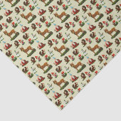 ヴィンテージクリスマスウッドランドディアサンタ雪だるま 薄葉紙 (詳細)