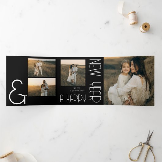 ヴィンテージクリスマスエステティックカスタマイズ白黒 三つ折りプログラム (内部)