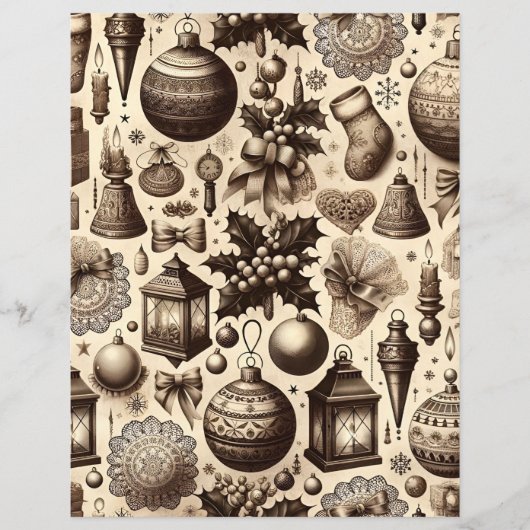 ヴィンテージクリスマスエフェメラスクラップブック紙 (正面)