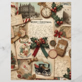 ヴィンテージクリスマスエフェメラスクラップブック紙 (正面)