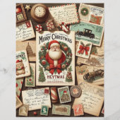 ヴィンテージクリスマスエフェメラスクラップブック紙 (正面)