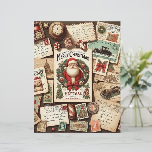 ヴィンテージクリスマスエフェメラスクラップブック紙 (スタンド正面)
