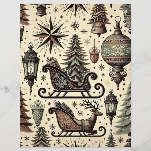 ヴィンテージクリスマスエフェメラスクラップブック紙 (裏面)