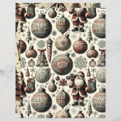 ヴィンテージクリスマスエフェメラスクラップブック紙 (正面/裏面)