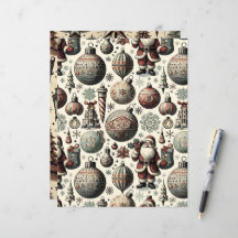 ヴィンテージクリスマスエフェメラスクラップブック紙