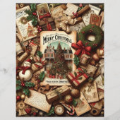 ヴィンテージクリスマスエフェメラスクラップブック紙 (正面)