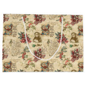 ヴィンテージクリスマスエフェメラホリー&華美文字 ラージペーパーバッグ (裏面)