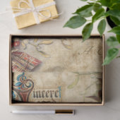 ヴィンテージクリスマスエフェメラ、ホリー&華美文字 薄葉紙 (ギフト)