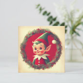 ヴィンテージクリスマスエルフレトロXmas シーズンカード (スタンド正面)