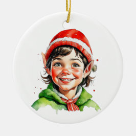ヴィンテージクリスマスエルフ  オーダーメイド セラミックオーナメント