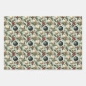 ヴィンテージクリスマスエレガンスデザイン ラッピングペーパーシート (正面3)