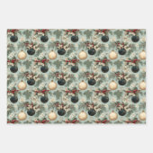 ヴィンテージクリスマスエレガンスデザイン ラッピングペーパーシート (正面)