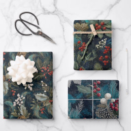 ヴィンテージクリスマスエレガントの輝き ラッピングペーパーシート