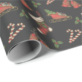 ヴィンテージクリスマスエレメンツラッピング紙 ラッピングペーパー (ロールコーナー)