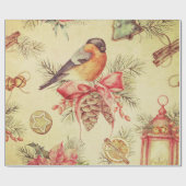 ヴィンテージクリスマスエレメンツラッピング紙 ラッピングペーパー (フラット)