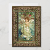 ヴィンテージクリスマスエンジェルとスター シーズンカード (正面)