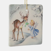 ヴィンテージクリスマスエンジェルとベビーディアツリー セラミックオーナメント (右)