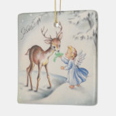 ヴィンテージクリスマスエンジェルとベビーディアツリー セラミックオーナメント (左)