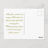 ヴィンテージクリスマスエンジェルとランタン ポストカード (裏面)