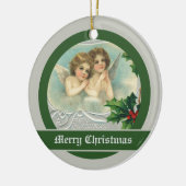 ヴィンテージクリスマスエンジェルと神聖なベリーオーナメント セラミックオーナメント (左)