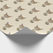 ヴィンテージクリスマスエンジェルアイボリーホリデイ ラッピングペーパー (角)