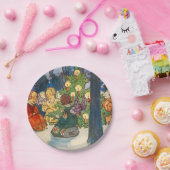 ヴィンテージクリスマスエンジェルアートホリデイ紙プレート ペーパープレート (パーティー)