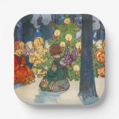 ヴィンテージクリスマスエンジェルアートホリデイ ペーパープレート (正面)